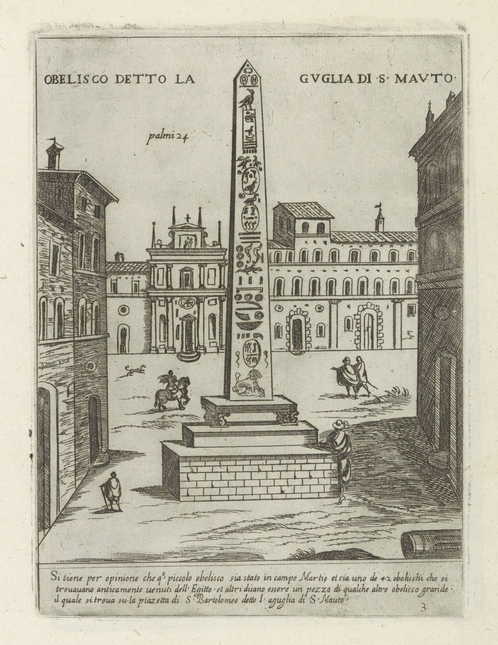 Obelisco a Roma (Monumenti moderni e antichi di Roma) da Giovanni Maggi