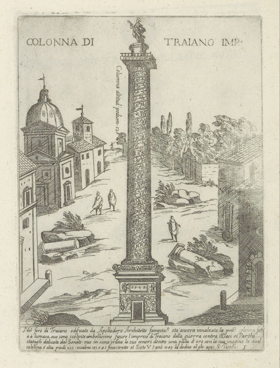 Colonna di Traiano a Roma da Giovanni Maggi