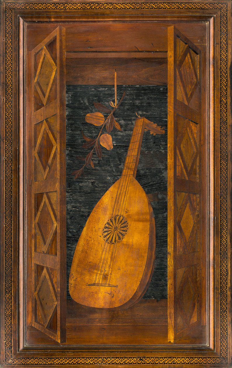 Coro canonico ligneo, Intarsiato da Giovanni Maria Platina 1484, Stallo superiore da Giovanni Maria Platina