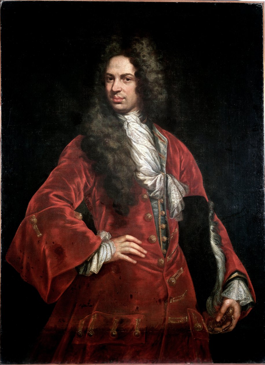 Ritratto di un gentiluomo in costume rosso da Giovanni Maria delle called Mulinaretto Piane