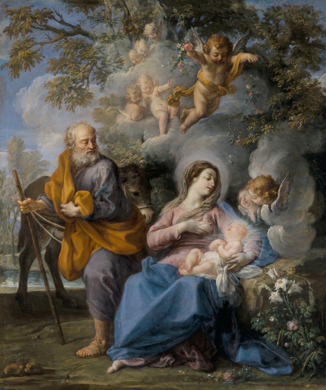 Riposo durante la fuga in Egitto da Giovanni Odazzi