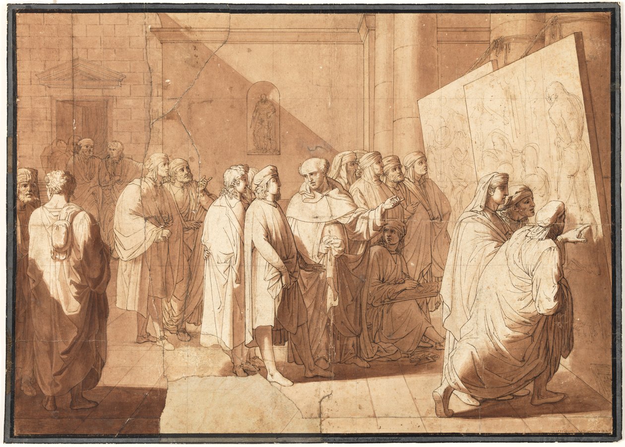 Fra Bartolommeo mostra a Raffaello i cartoni di Leonardo e Michelangelo da Giovanni Paolo Lasinio