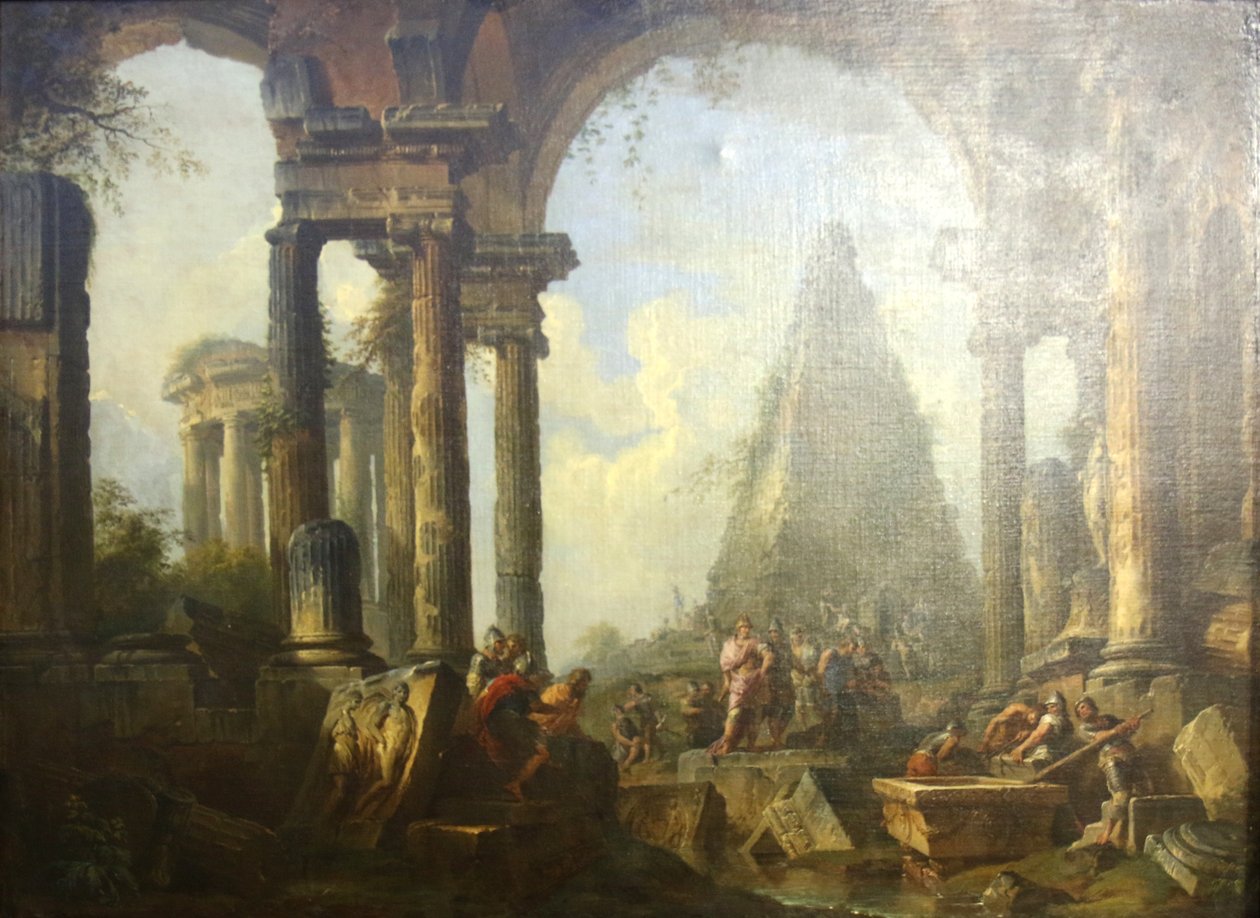 Alessandro Magno davanti alla tomba di Achille. da Giovanni Paolo Panini