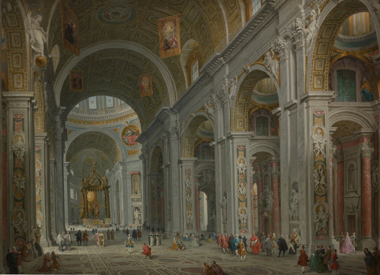 Interno di San Pietro, Roma, dopo il 1754 da Giovanni Paolo Panini