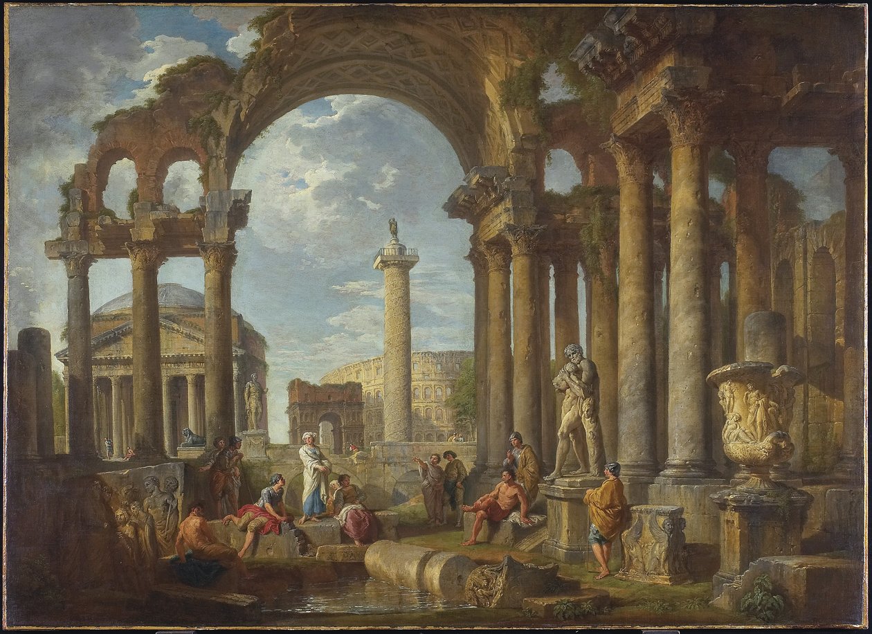 Un capriccio di rovine romane con il Pantheon da Giovanni Paolo Pannini