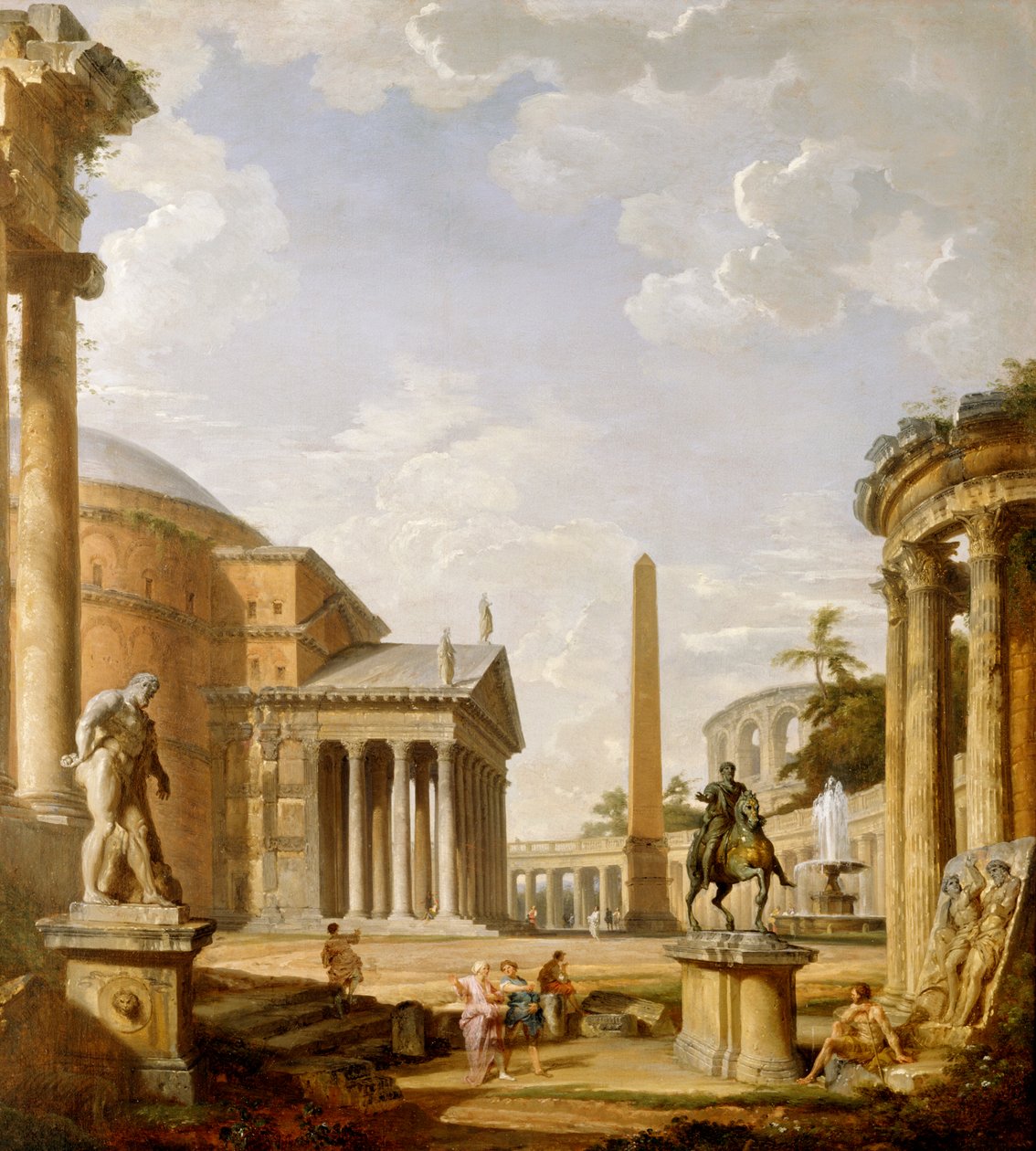 Capriccio di rovine romane con il Pantheon da Giovanni Paolo Pannini