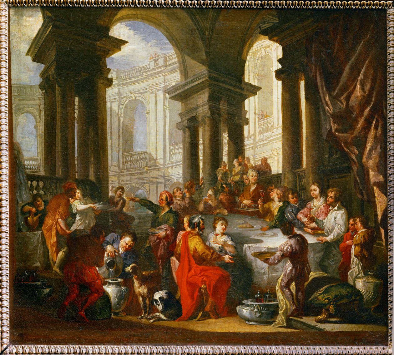 Festa data sotto un portico ionico ... da Giovanni Paolo Pannini or Panini
