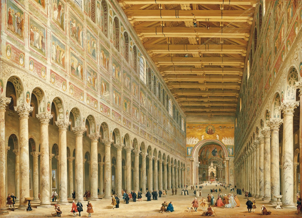 Interno di San Paolo Fuori le Mura, verso l