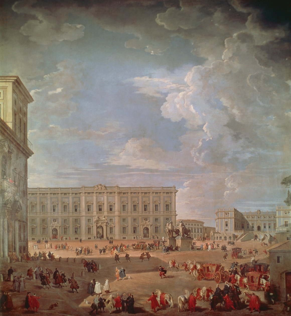 Veduta del Quirinale e Piazza di Monte Cavallo, di Giovanni Paolo Pannini da Giovanni Paolo Pannini