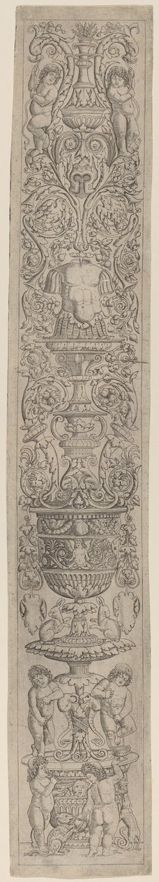 Pannello Ornamentale: Quattro Bambini con un Gatto e un Cane da Giovanni Pietro Birago and Zoan Andrea