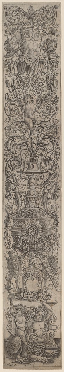 Pannello ornamentale: Tritone cavalcato da un bambino da Giovanni Pietro Birago and Zoan Andrea
