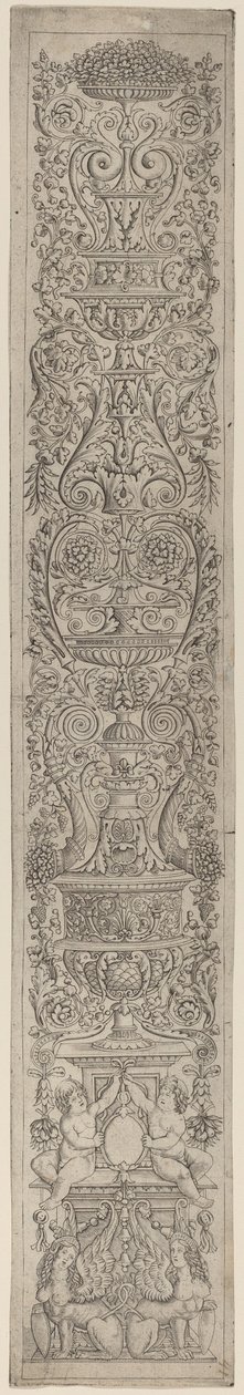 Pannello ornamentale: Due sfingi che sostengono scudi da Giovanni Pietro Birago and Zoan Andrea