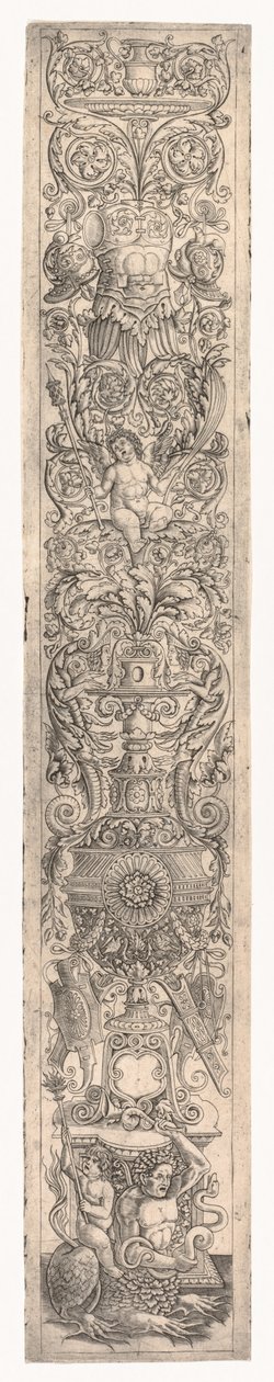 Pannello ornamentale: Tritone cavalcato da un bambino da Giovanni Pietro da Birago