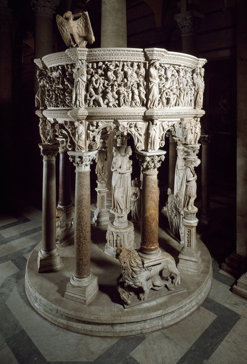 Cattedra. Scultura in marmo di Giovanni Pisano (1248-1314). 1302-1311 Cattedrale di Pisa (Duomo di Santa Maria Assunta di Pisa), Italia da Giovanni Pisano