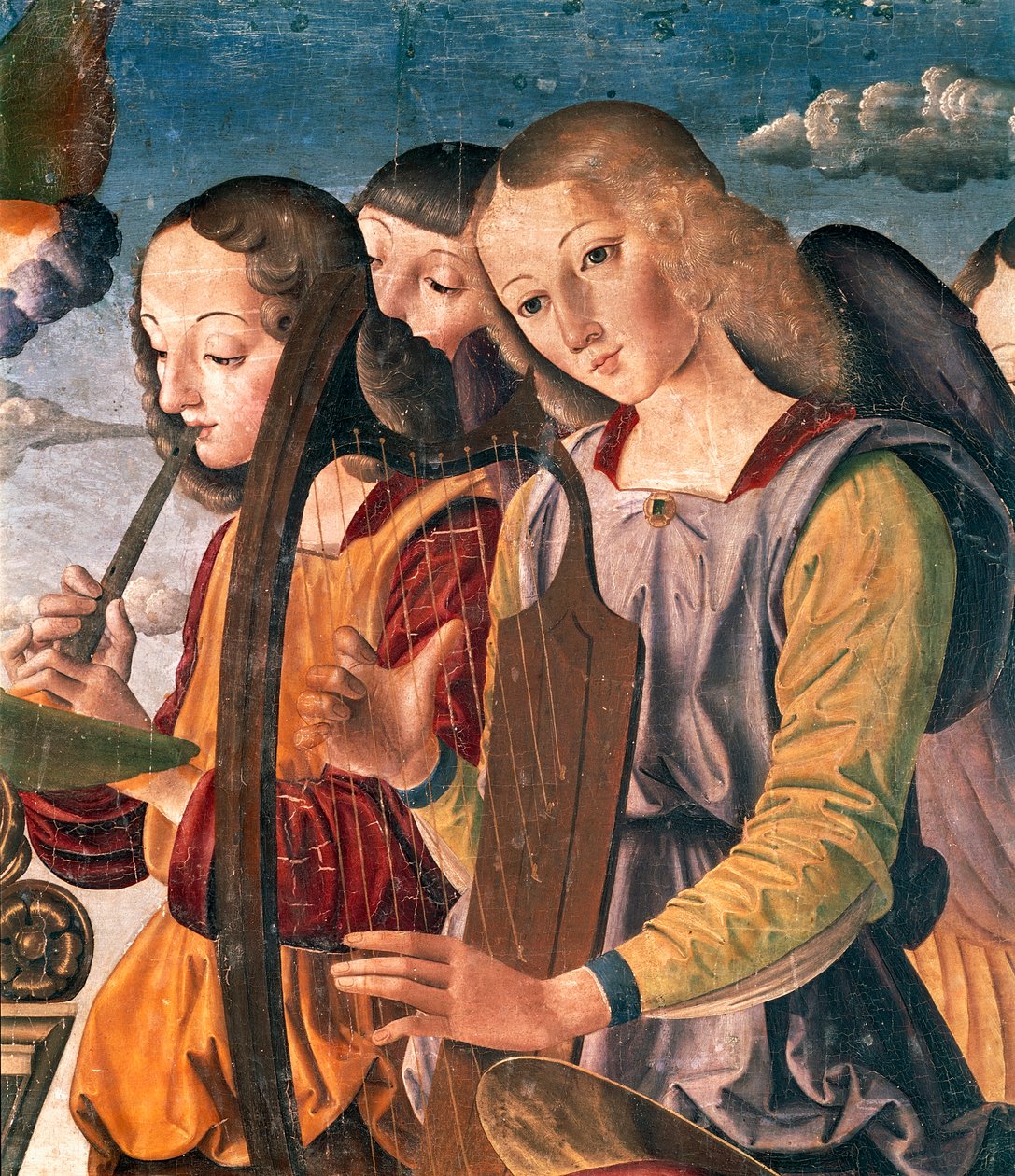 Angeli con strumenti (dettaglio) da Giovanni Santi