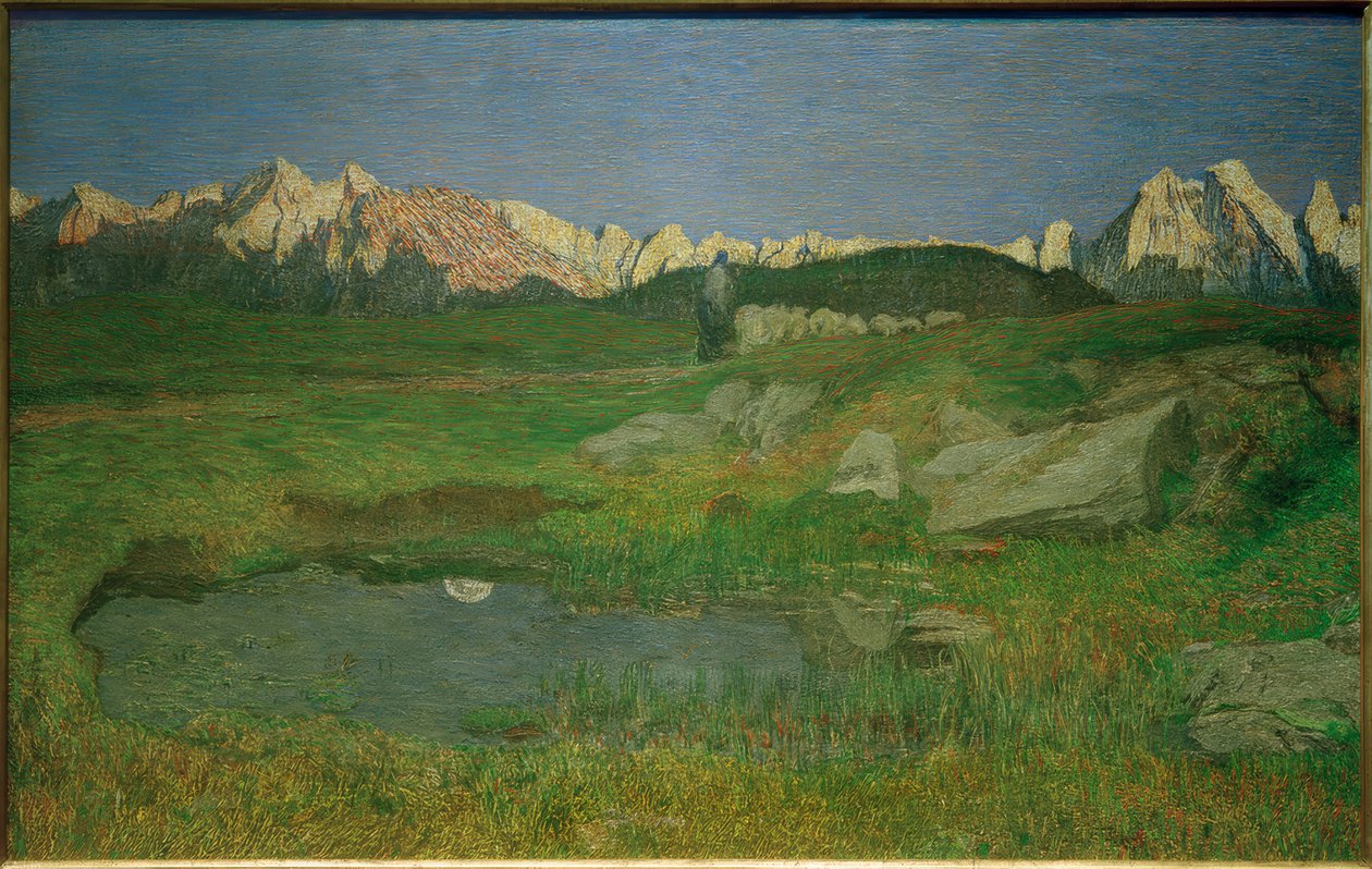 Paesaggio alpino al tramonto da Giovanni Segantini