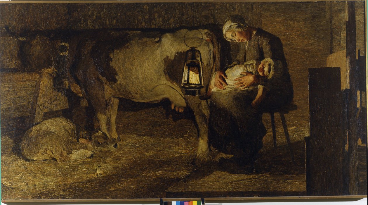 Le due madri. Dipinto di Giovanni Segantini (1858 - 1899). 1889. Civica Galleria d