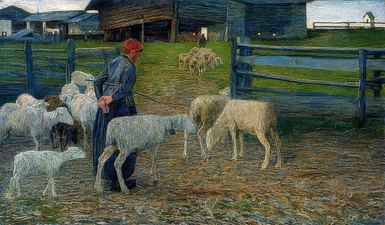 Ritorno alla stalla da Giovanni Segantini