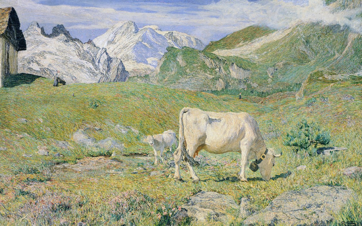 Pascoli primaverili di Giovanni Segantini (1858-1899) da Giovanni Segantini