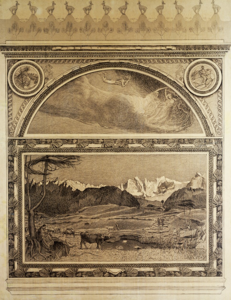Studio per il Trittico delle Alpi, Vita da Giovanni Segantini