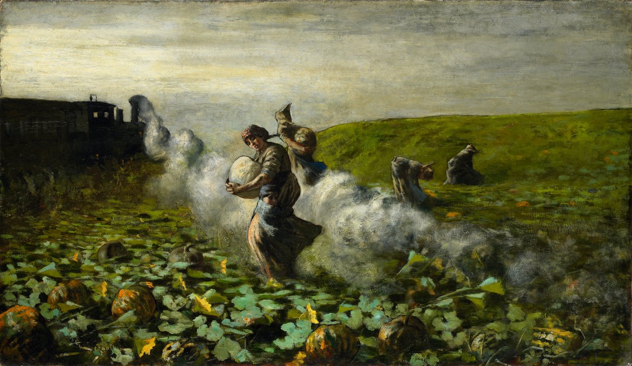La raccolta delle zucche da Giovanni Segantini