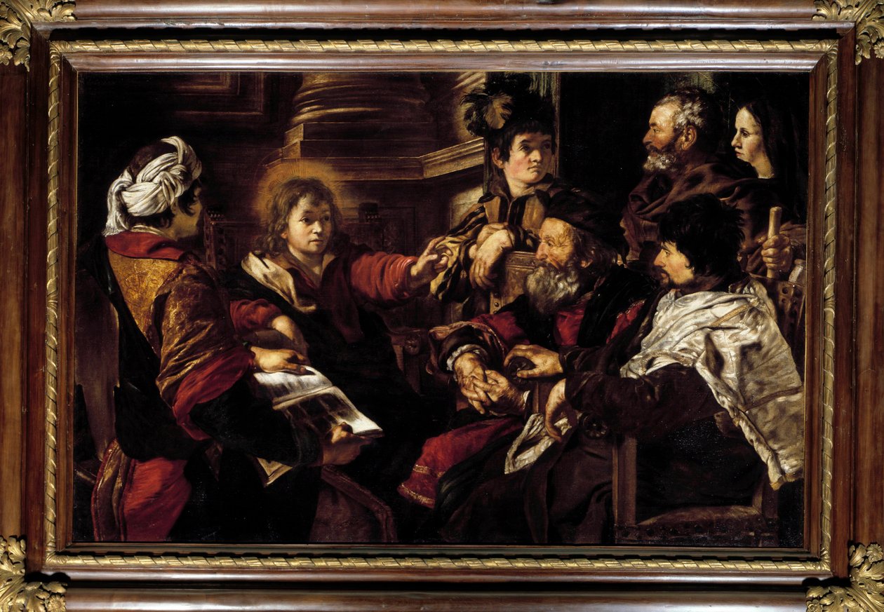 Cristo e i dottori. Dipinto di Giovanni Serodine (1600-1630) XVII secolo. Parigi, Museo del Louvre da Giovanni Serodine
