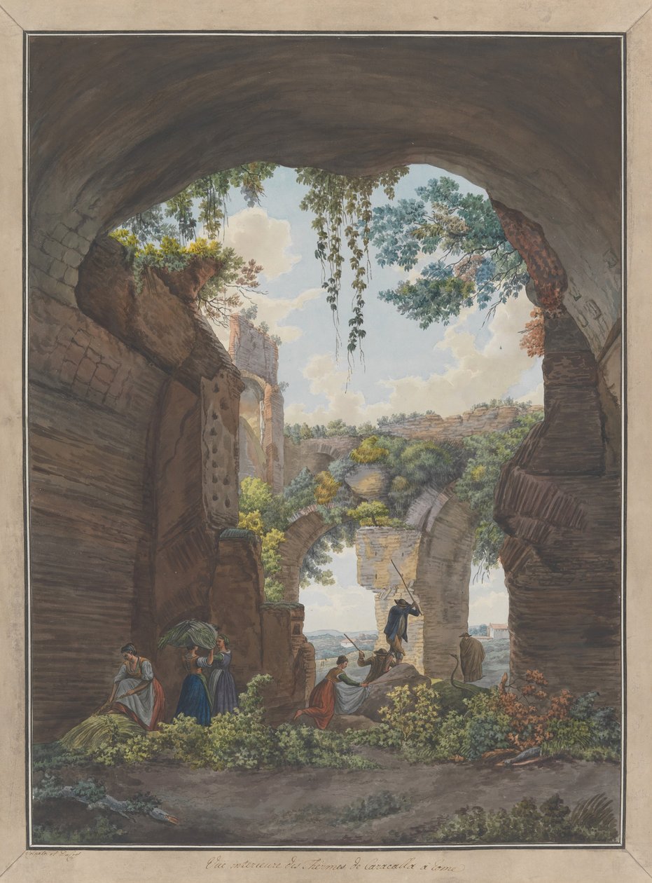 Interno delle Terme di Caracalla da Giovanni Volpato, Louis Ducros