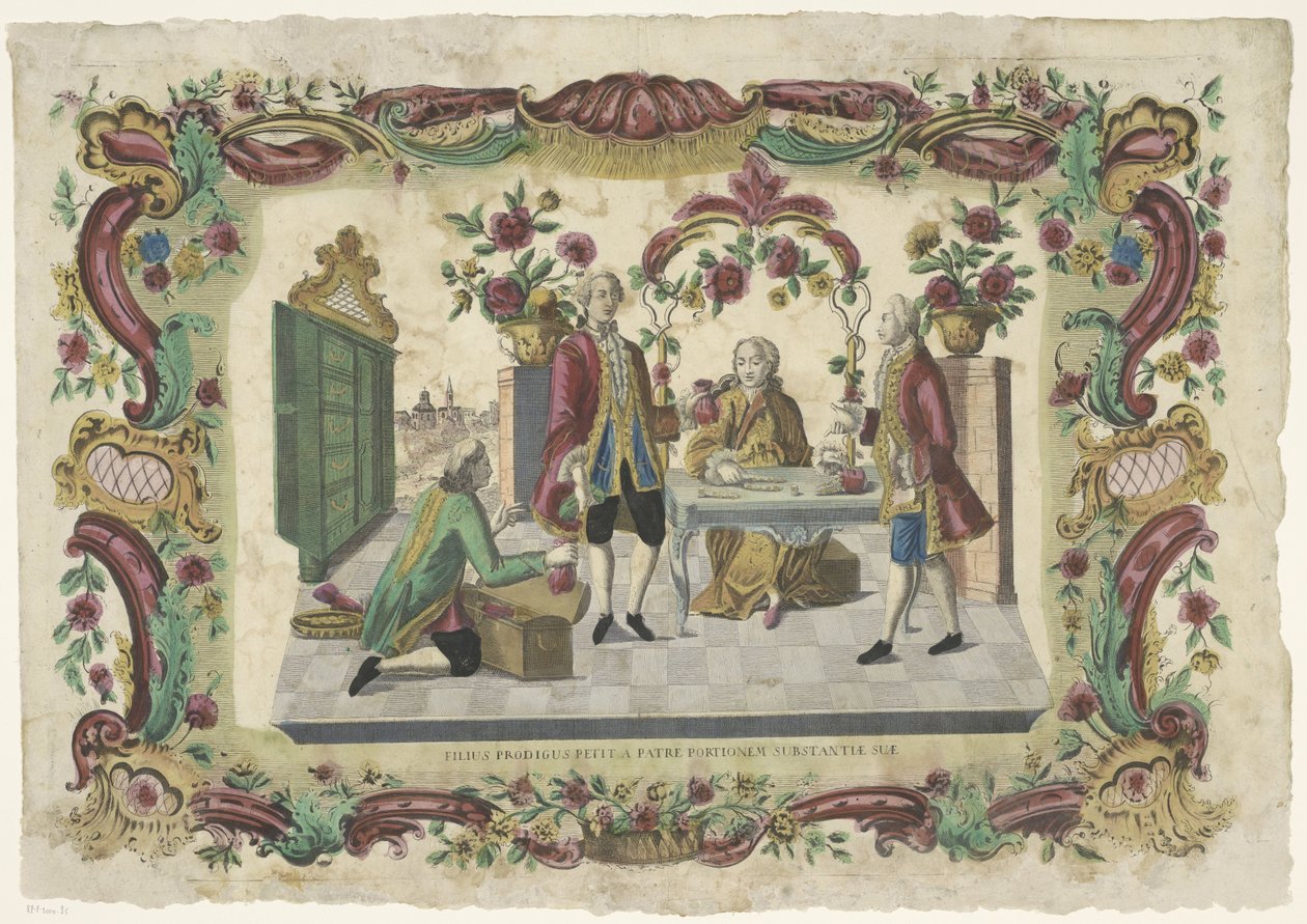 Il Figliol Prodigo chiede al padre la sua eredità da Giovanni Volpato (possibly)