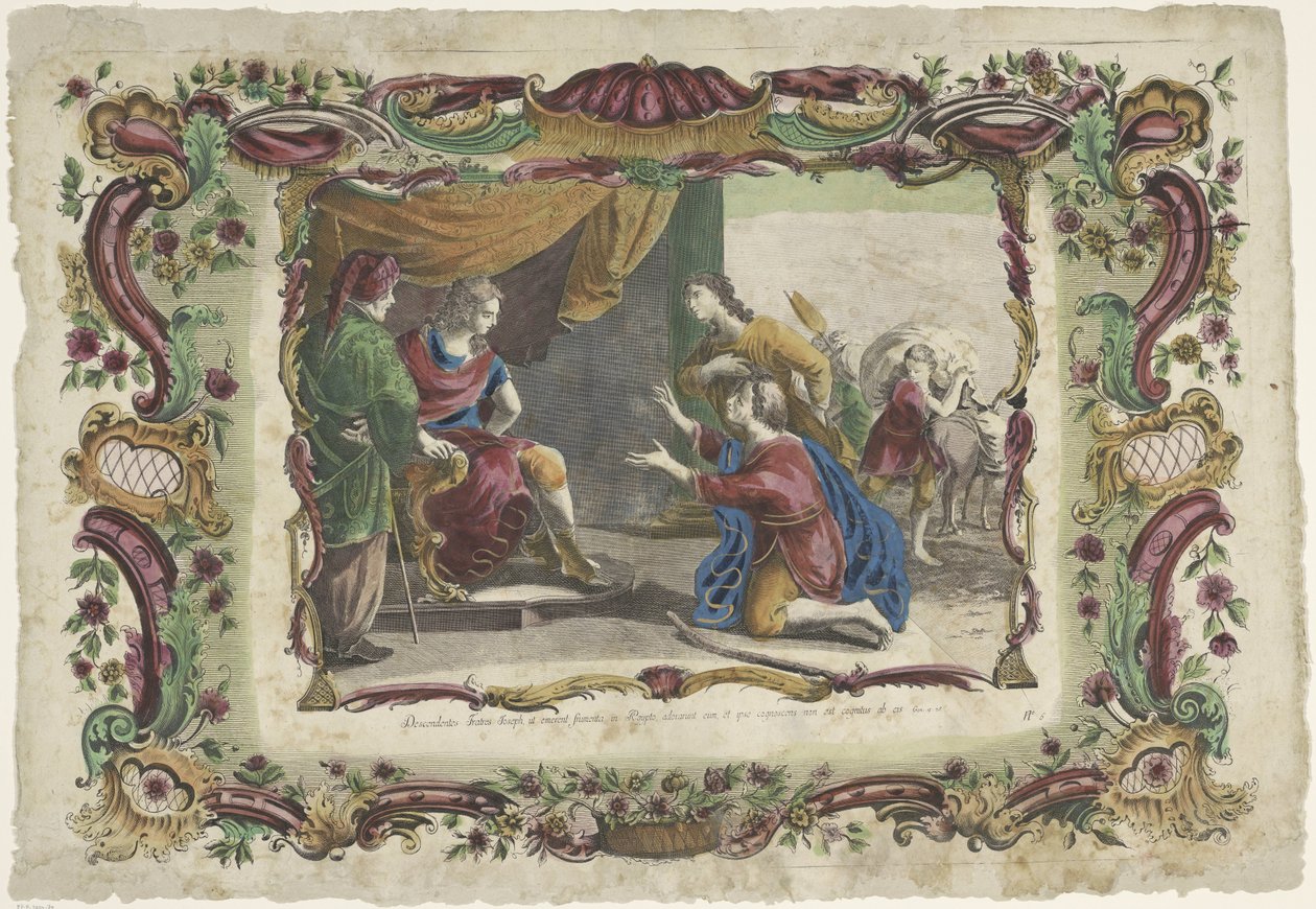 I fratelli di Giuseppe si inginocchiano davanti a lui in Egitto (La vita di Giuseppe) da Giovanni Volpato