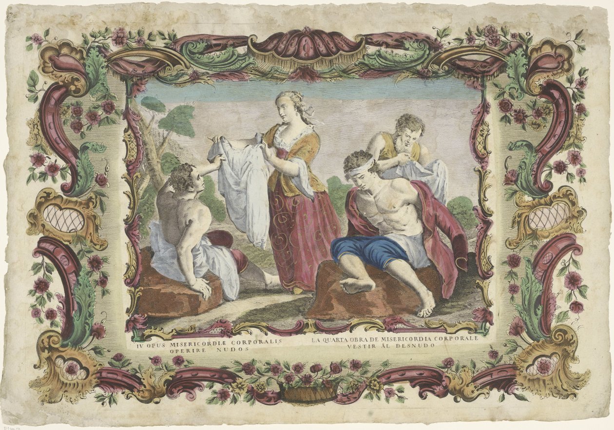 Vestire i nudi (De werken van barmhartigheid) da Giovanni Volpato