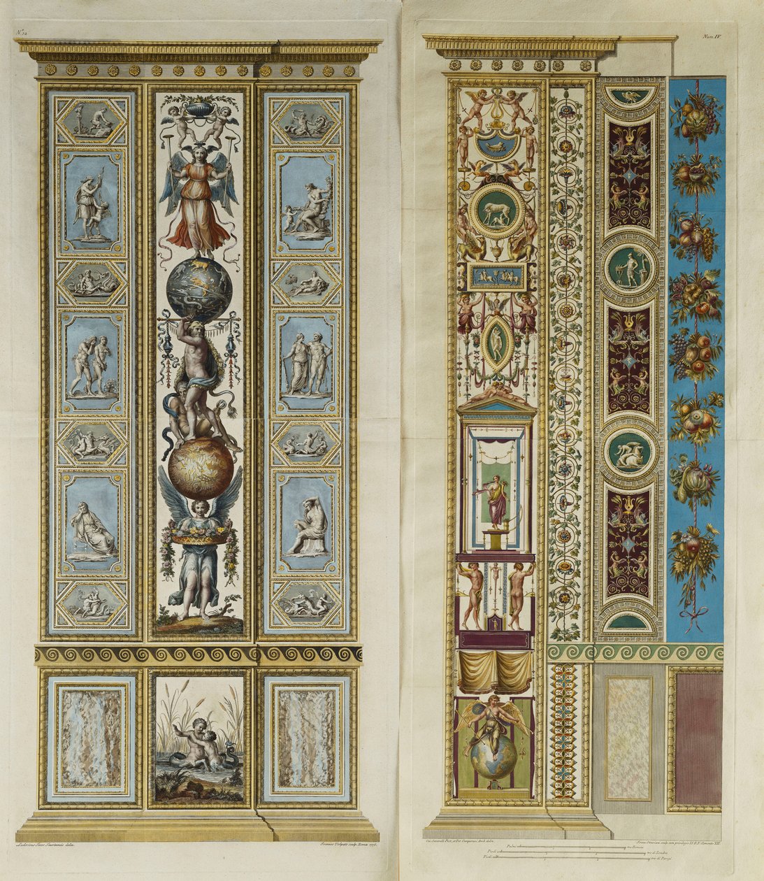 Decorazioni arabesche nella Loggia Vaticana (incisione colorata) da Giovanni da Udine (after)