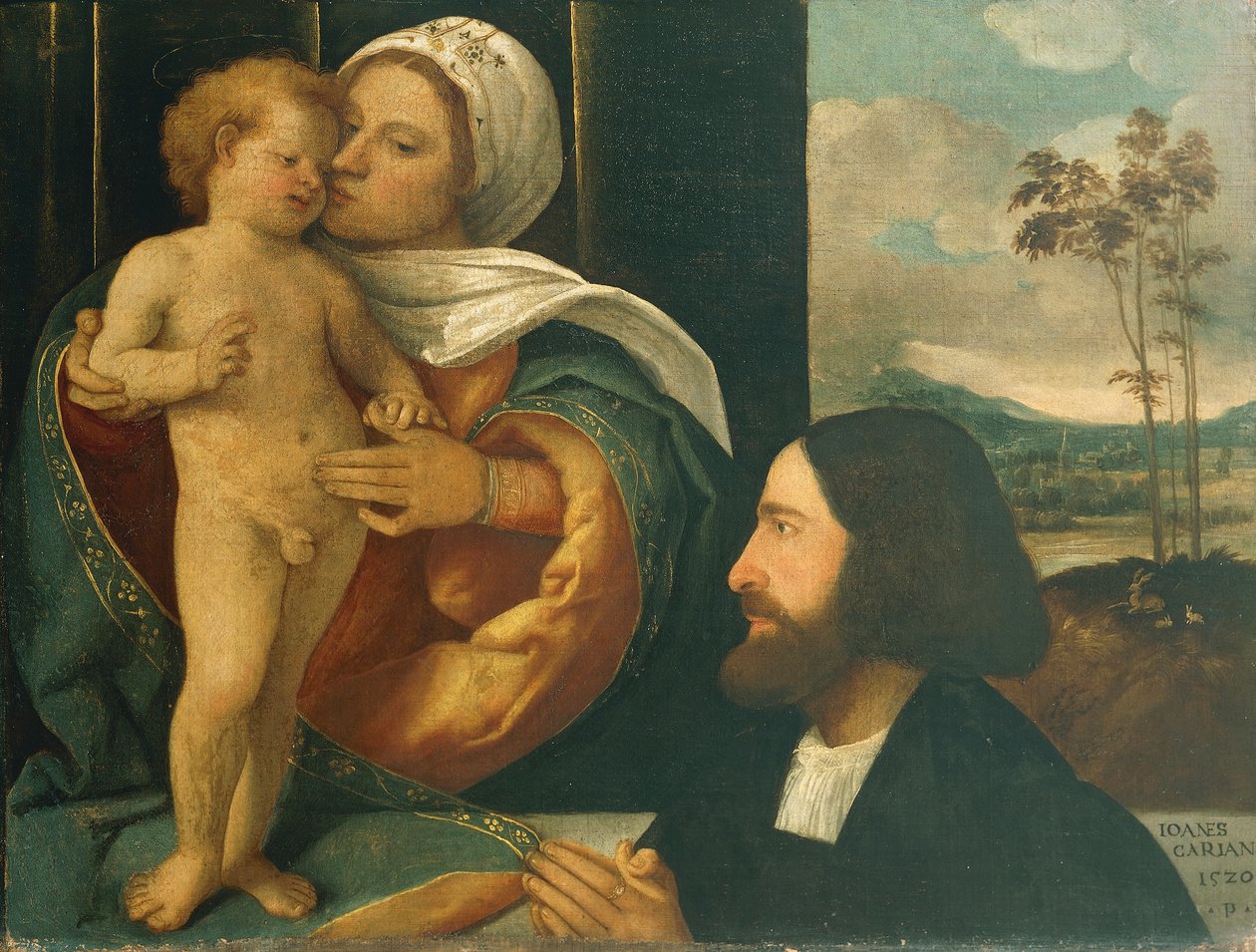 Madonna con Bambino e devoto da Giovanni de Busi Cariani