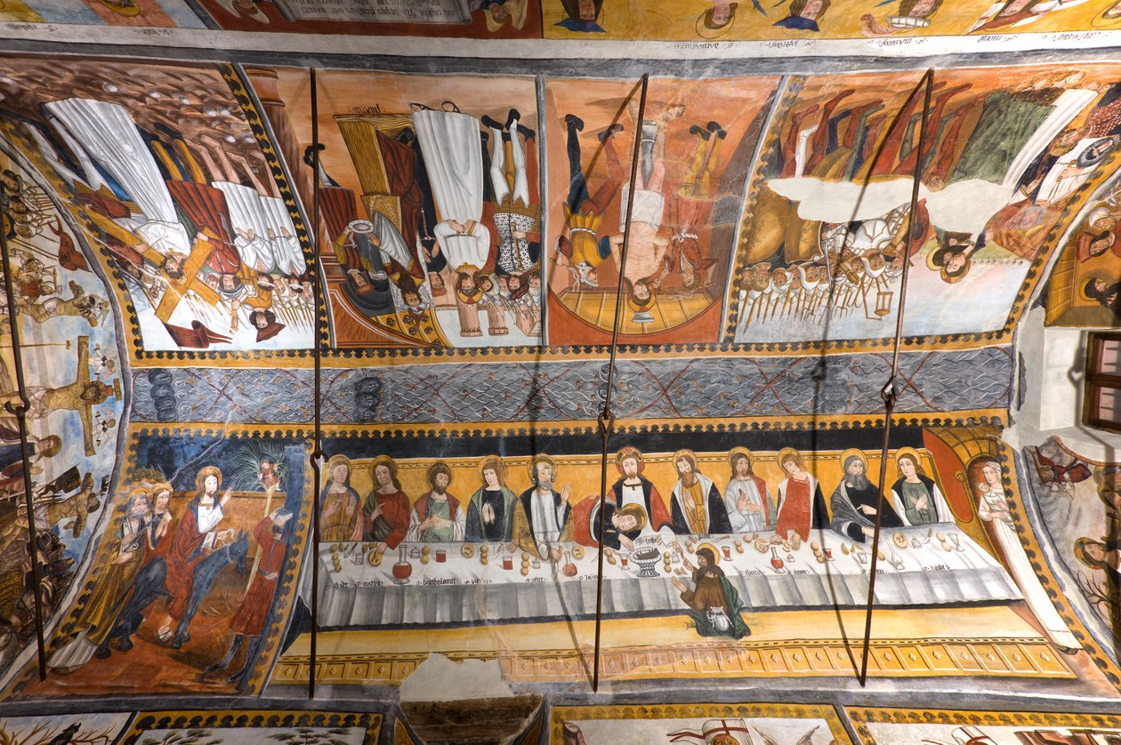 La volta della Cappella Botoneri con storie della Passione di Cristo da Giovanni di Cherasco Botoneri