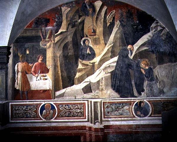 San Benedetto Riceve Pane e un Mantello dall