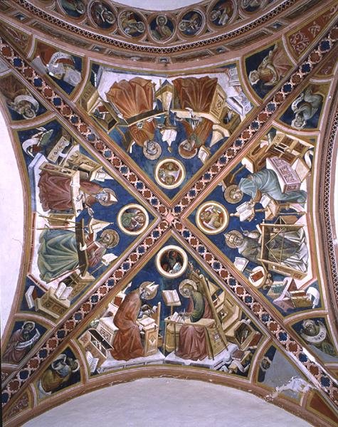 I Dottori nel Tempio, gli Evangelisti e Otto Profeti, dalla volta della cappella da Giovanni di Corraduccio
