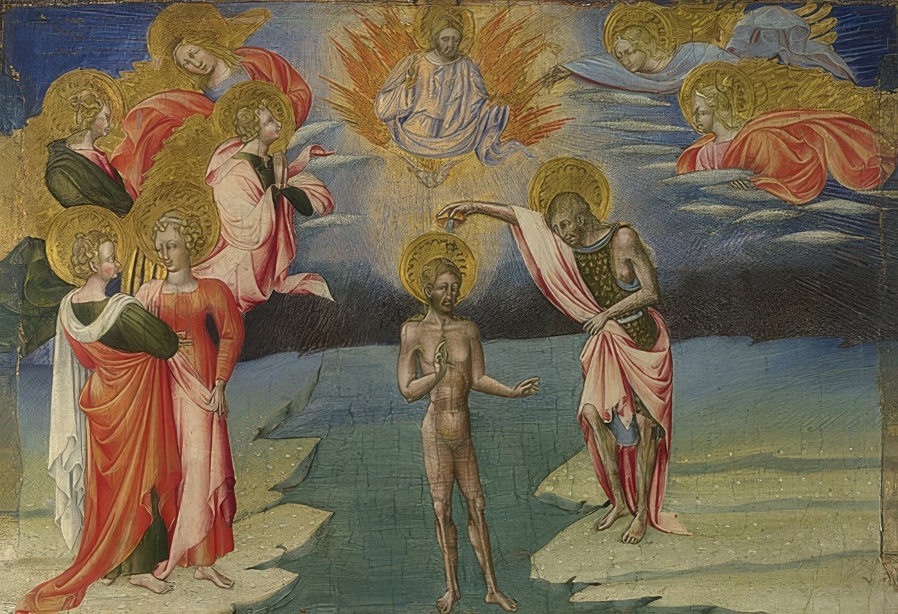 Il battesimo di Cristo (Predella) da Giovanni di Paolo