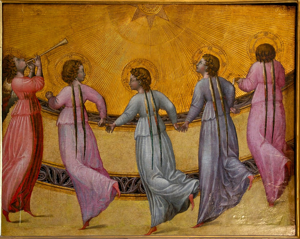 Francese: Cinq anges dansant au pied d