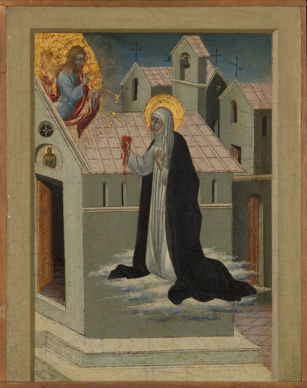 Santa Caterina da Siena Scambia il Suo Cuore con Cristo da Giovanni di Paolo