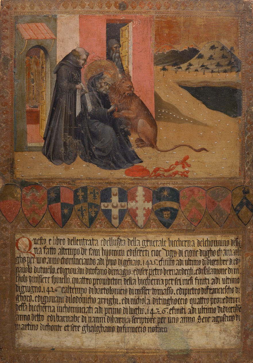 San Girolamo estrae una spina dalla zampa del leone da Giovanni di Paolo