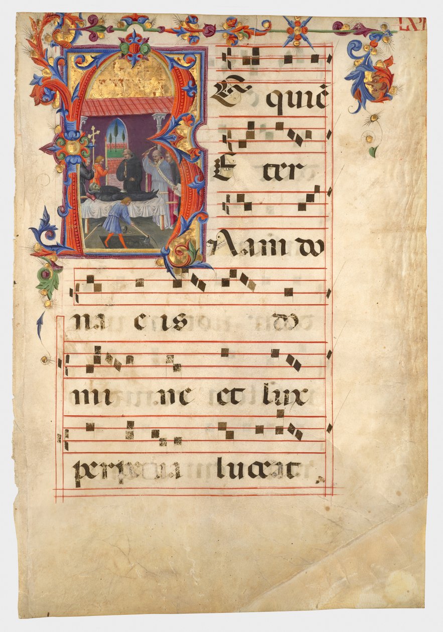 Zwei Blätter aus einem Sequentiar-Kyriale da Giovanni di Paolo