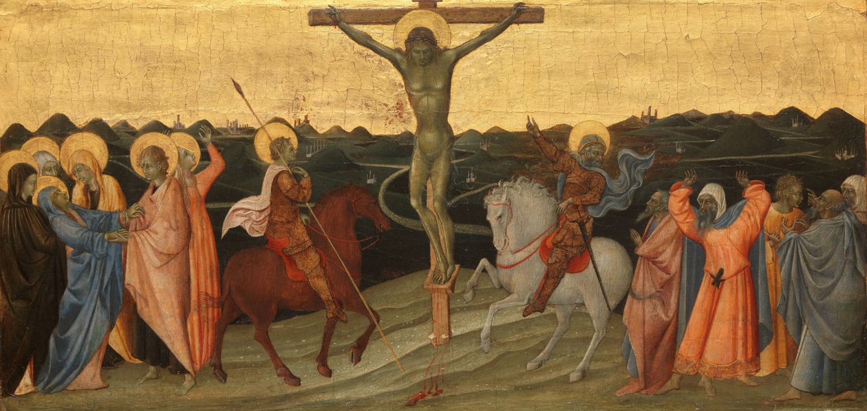 La crocifissione con Maria, Giovanni, Maria Maddalena, San Longino e il centurione convertito da Giovanni di Paolo di Grazia