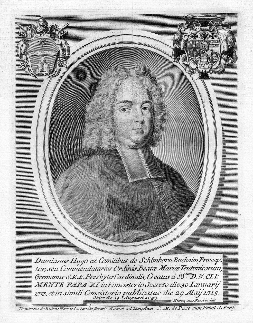 ritratto inciso da Girolamo Rossi