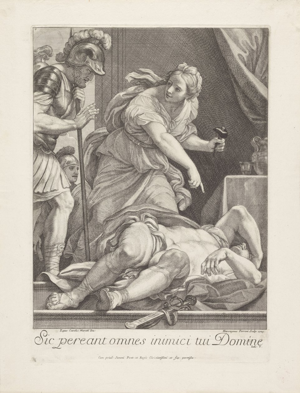 Jael mostra a Barak il cadavere di Sisera da Girolamo Ferroni