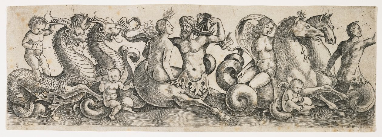 Fregio con Tritoni e Ninfe, c. 1517 da Girolamo Mocetto