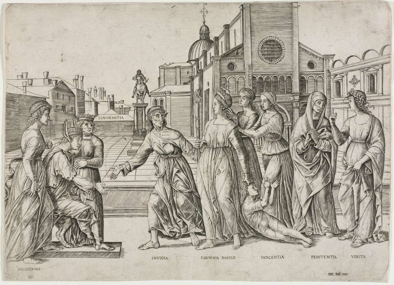 La calunnia di Apelle, c. 1500-1506 da Girolamo Mocetto