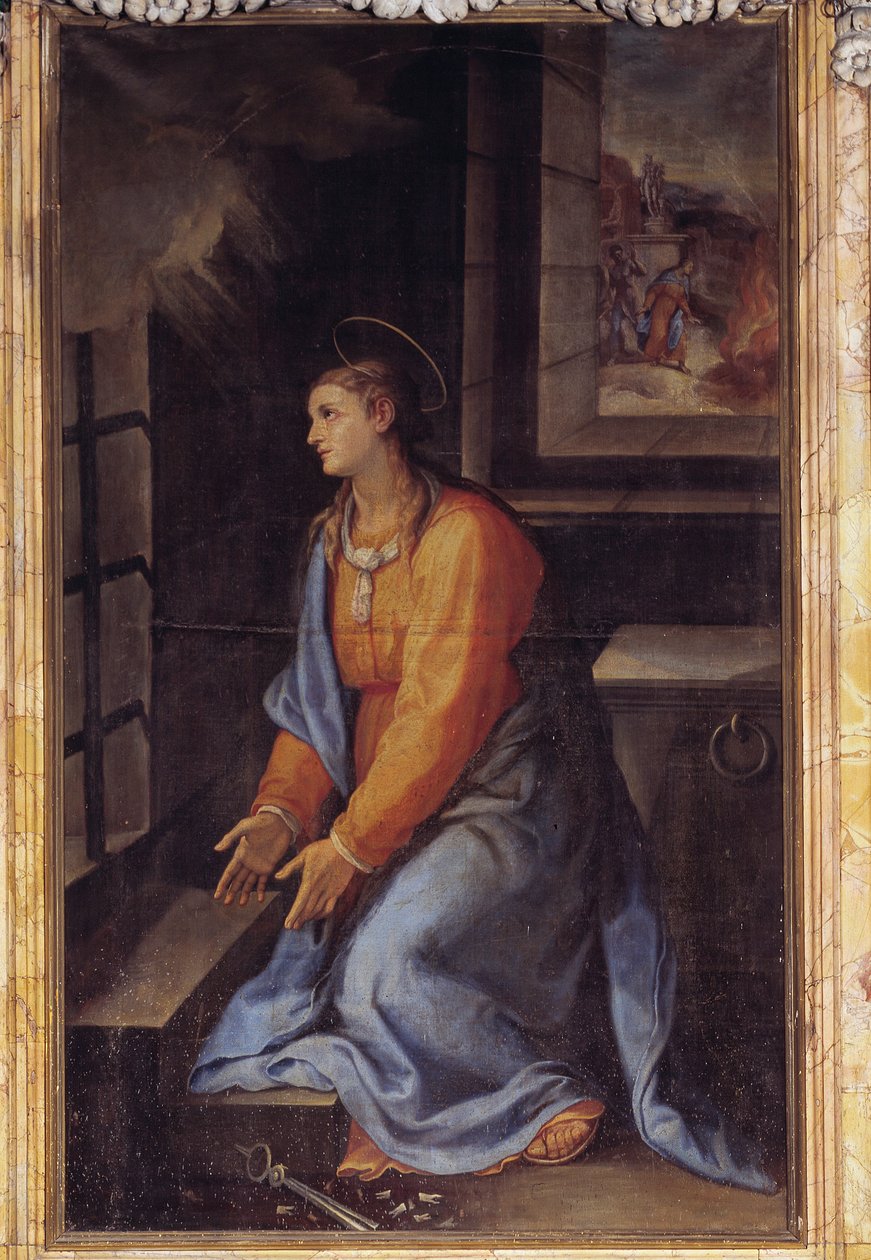 Ritratto di Santa Apollonia in prigione da Girolamo Muziano