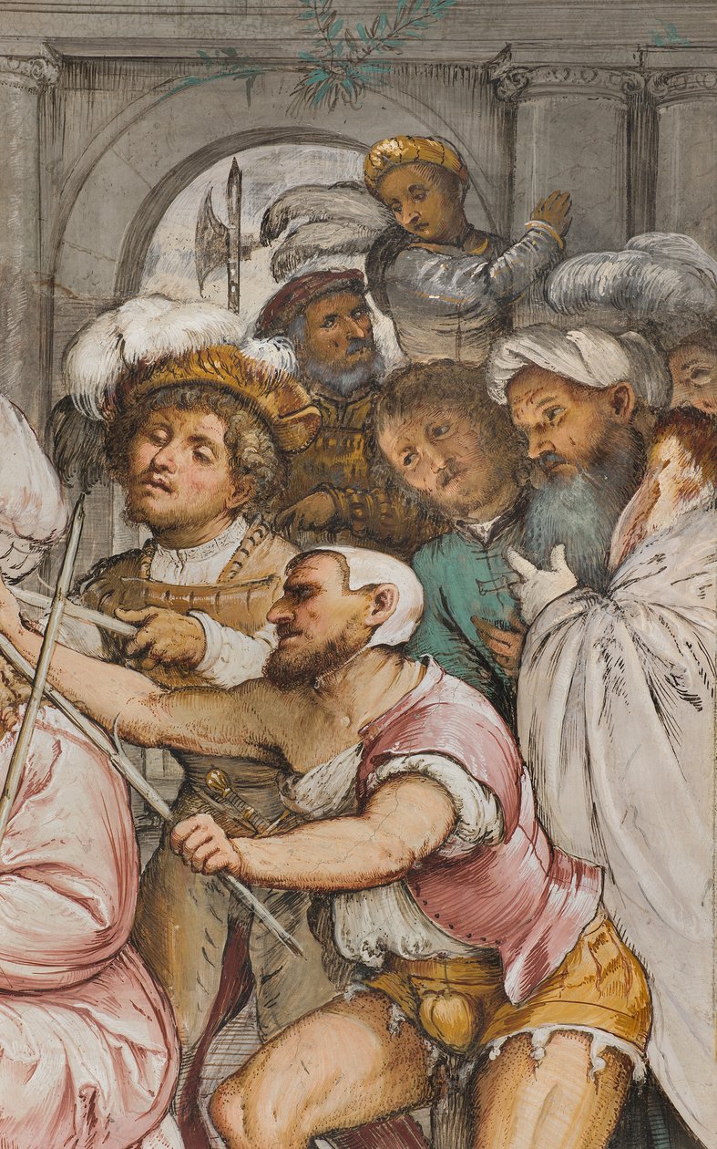 Navata centrale, Quarta campata sud, Incoronazione di spine, Girolamo Romanino da Girolamo Romanino
