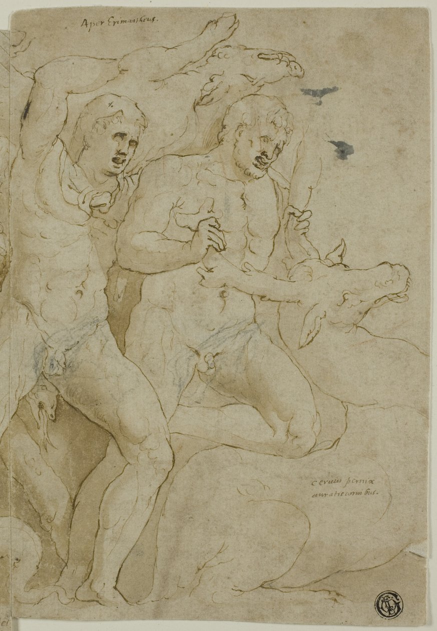 Rilievo di sarcofago antico con le fatiche di Ercole da Girolamo da Carpi