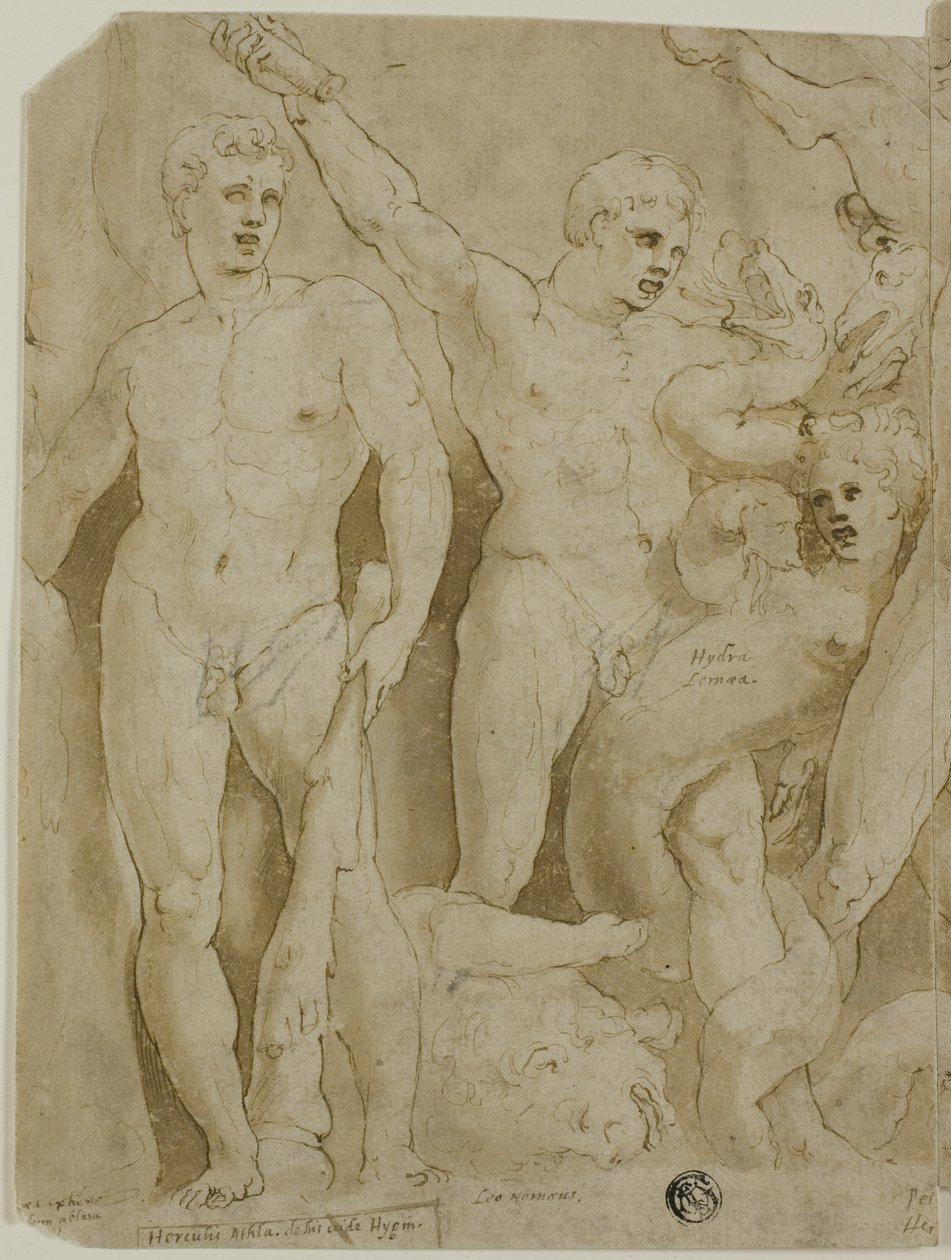 Antico rilievo di sarcofago con le fatiche di Ercole da Girolamo da Carpi