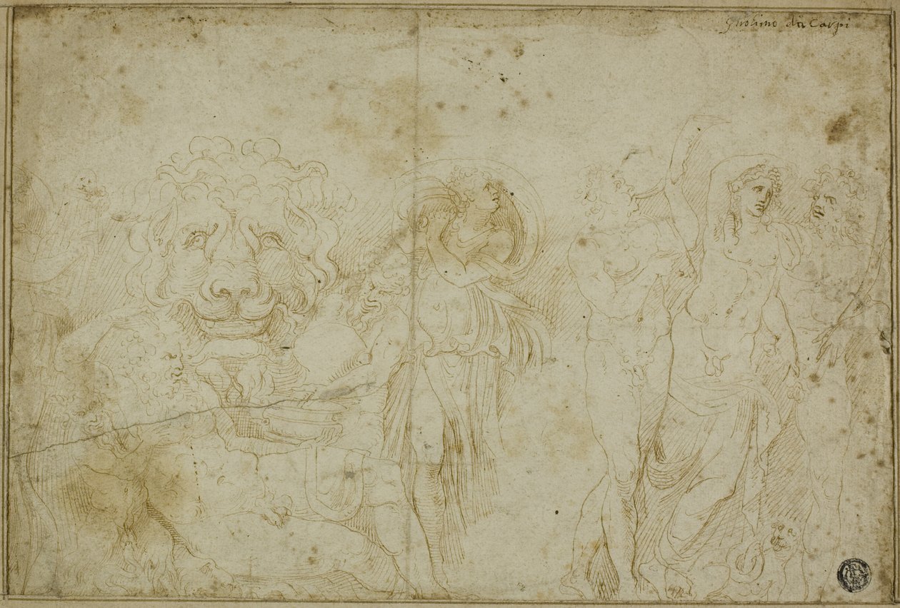 Sarcofago di Blenheim Palace: Baccanale con testa di leone da Girolamo da Carpi